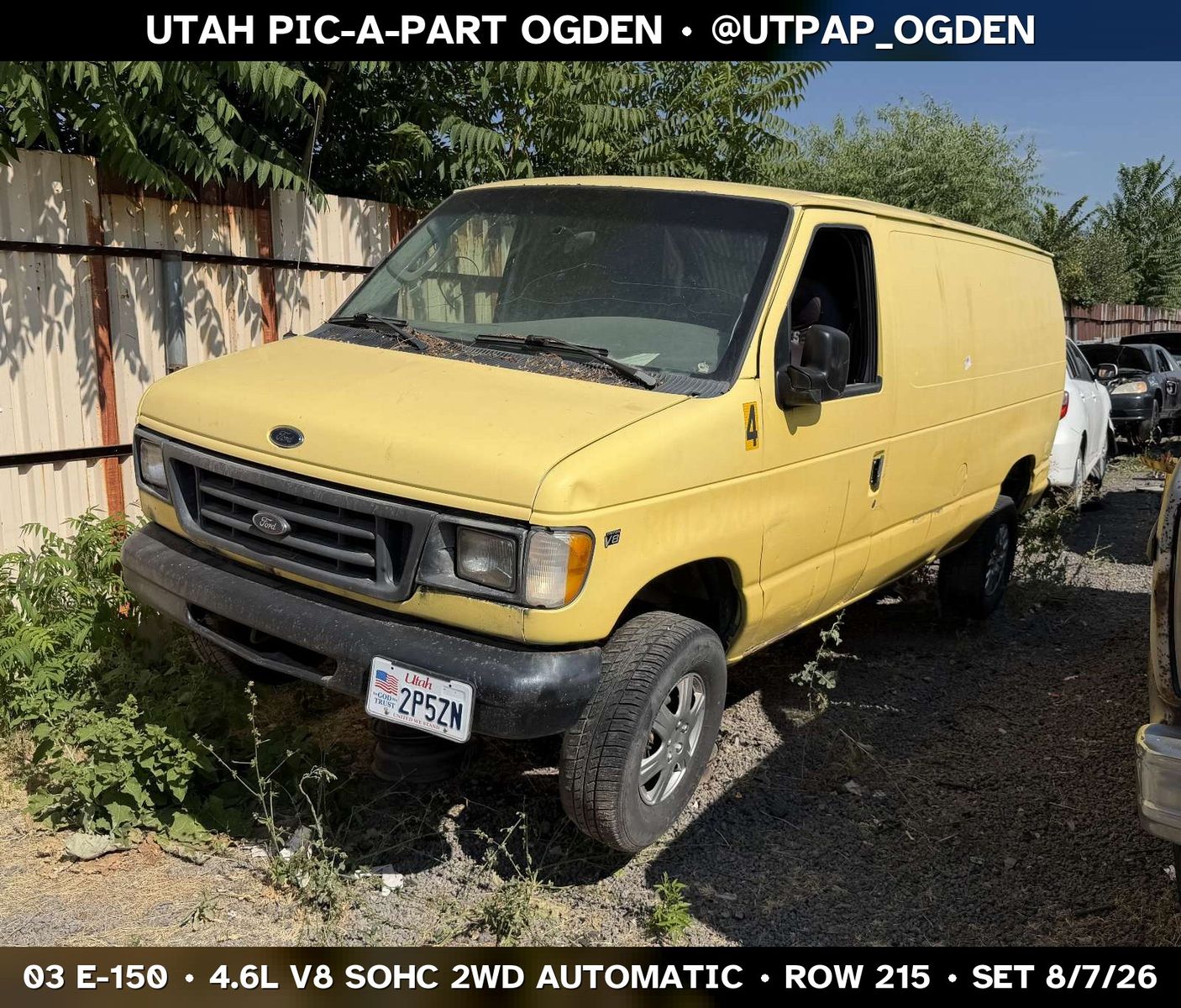 Just In! 2003 Ford E-150 Parts - UTPAP Ogden