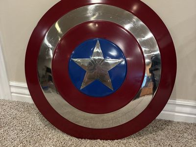 Marvel Avengers Captain America Cosplay Shield Replica with Leather Straps