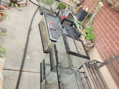 Free Assorted Glass Terrariums/Aquariums & Pet Supplies - Various Sizes, Used