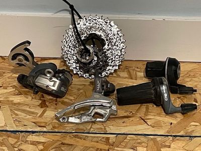 Sram grip shift 9.0 front and rear shifters 3x9 Drivetrain XTR