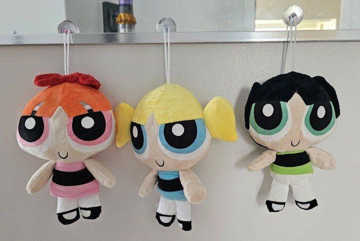 Powerpuff Girls Blossom, Bubbles, Buttercup Plush Set - 3 Small Cartoon Network Stuffed Animals