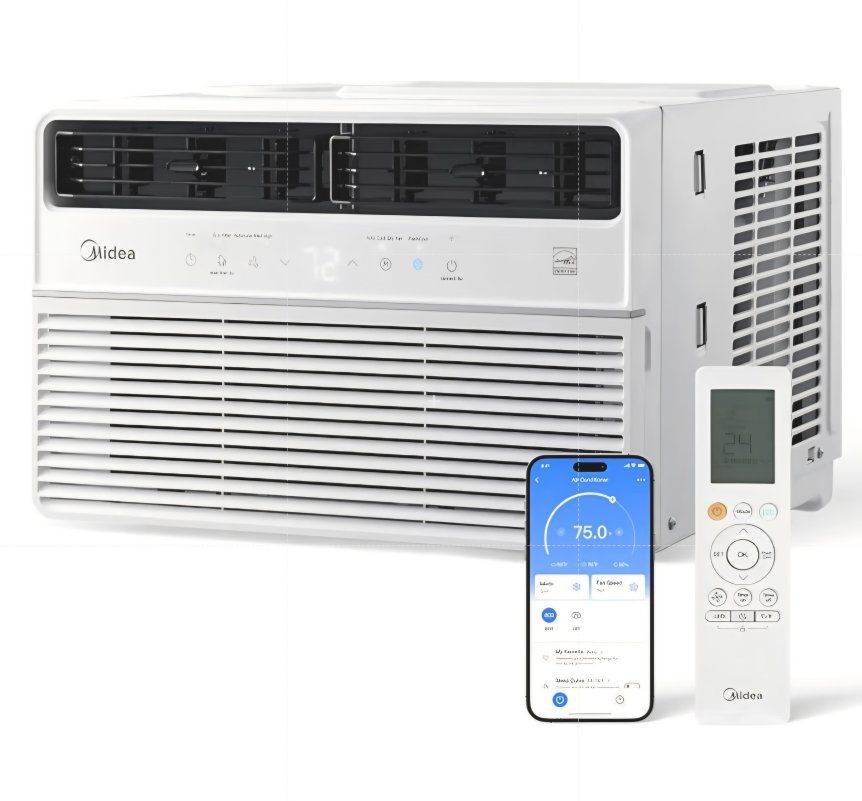 Midea 8,000 BTU Smart Inverter Window Air Conditioner with APP, Alexa Control, 115V AC Unit Cools up to 350 Sq. Ft, Quiet Operat