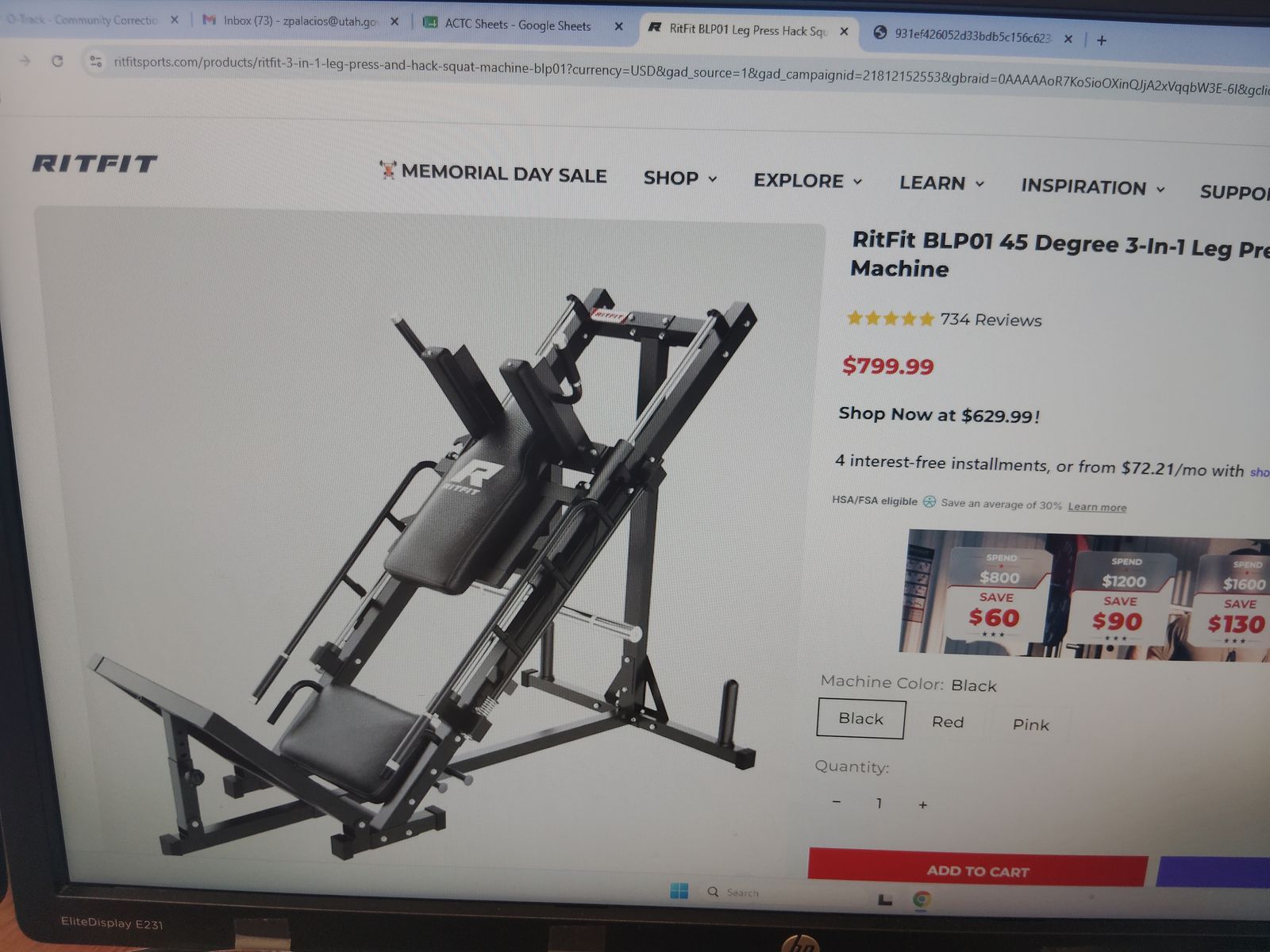 Leg press machine