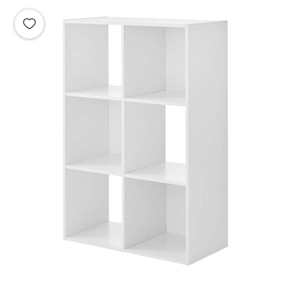 White 6-Cube Storage Organizer Shelf - Versatile Cubby Unit for Home or Office