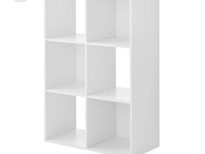 White 6-Cube Storage Organizer Shelf - Versatile Cubby Unit for Home or Office