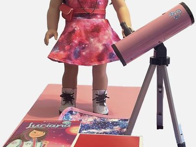 Luciana American Girl Doll w/ book, accessories, telescope, starry night outfit