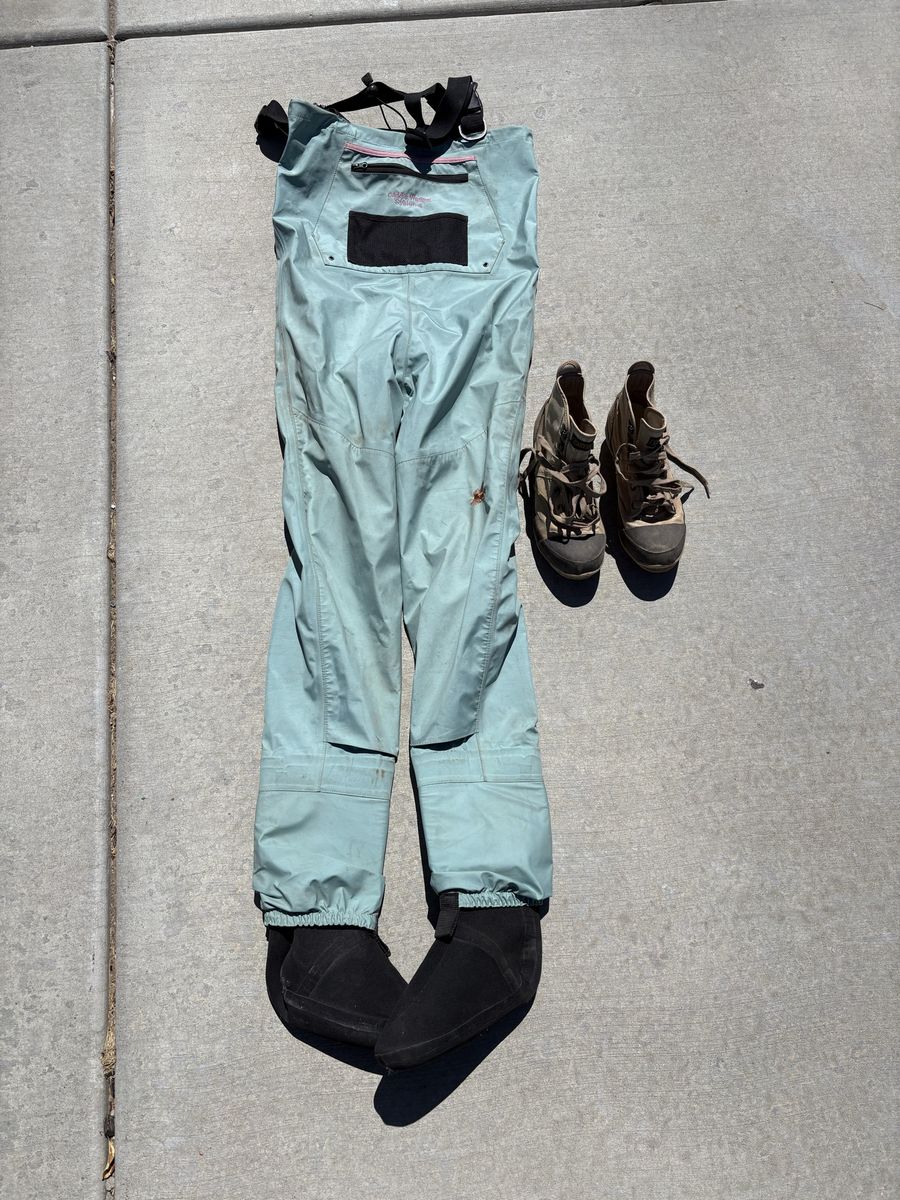 Caddis Wading Systems Waders and Wading Boots size women’s small. Boots size 5