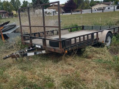 14' x 7' PJ Trailer, with removable side boards and ramps