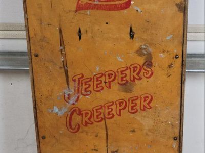 Vintage Lisle JEEPERS CREEPER Model D Wooden Mechanic's Creeper with Padded Headrest