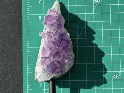 Amethyst Cluster Geode on Stand - Purple Crystal Decor, Approx. 6.5 inches Tall