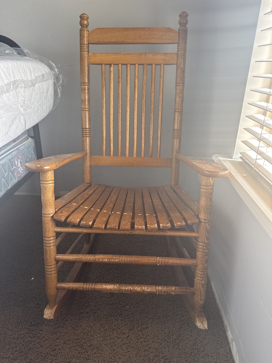Cracker Barrel Wooden Rocking Chair