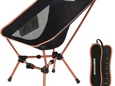 Angel Sar Lightweight Aluminum Folding Camping Chair for Outdoor Hiking, Orange