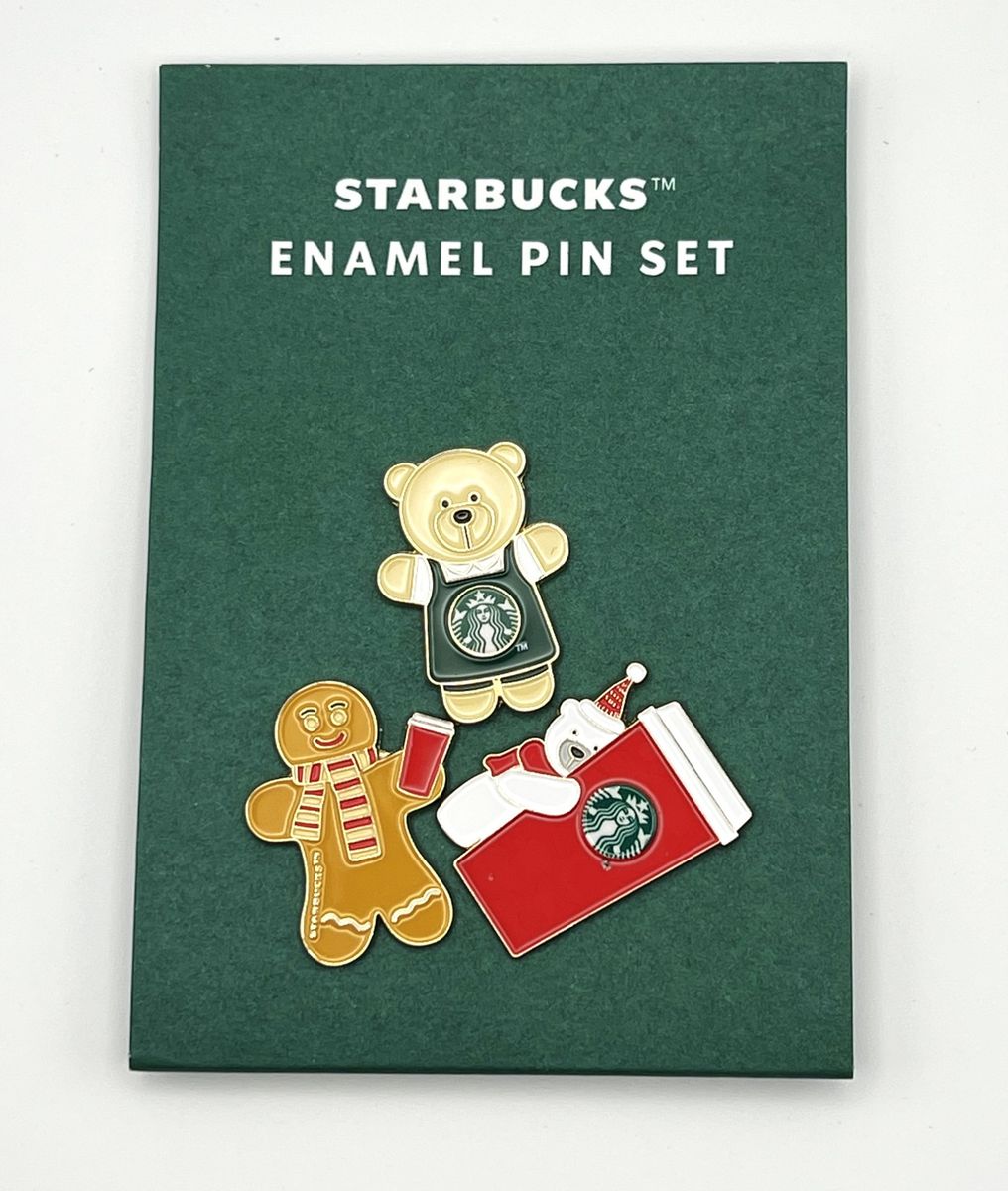 Starbucks 3 Piece Enamel Pin Set - Brand New