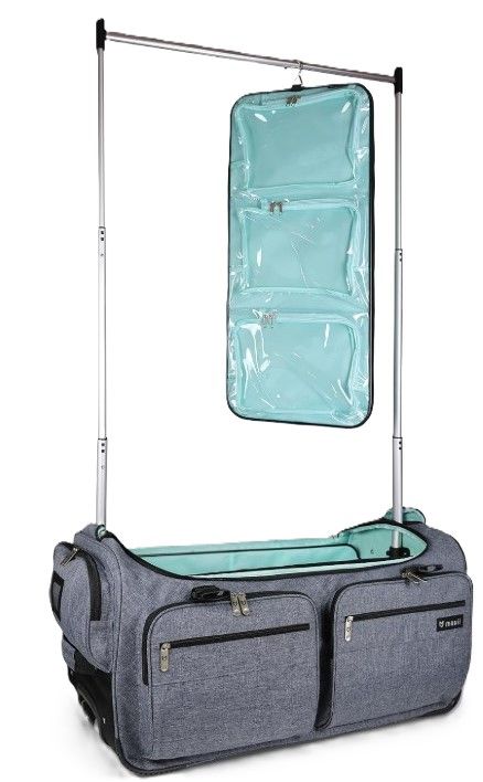 DELUXE Dance or Travel Bag with Garment Rack, 28 Inch Rolling Duffel for Competitions | Travel