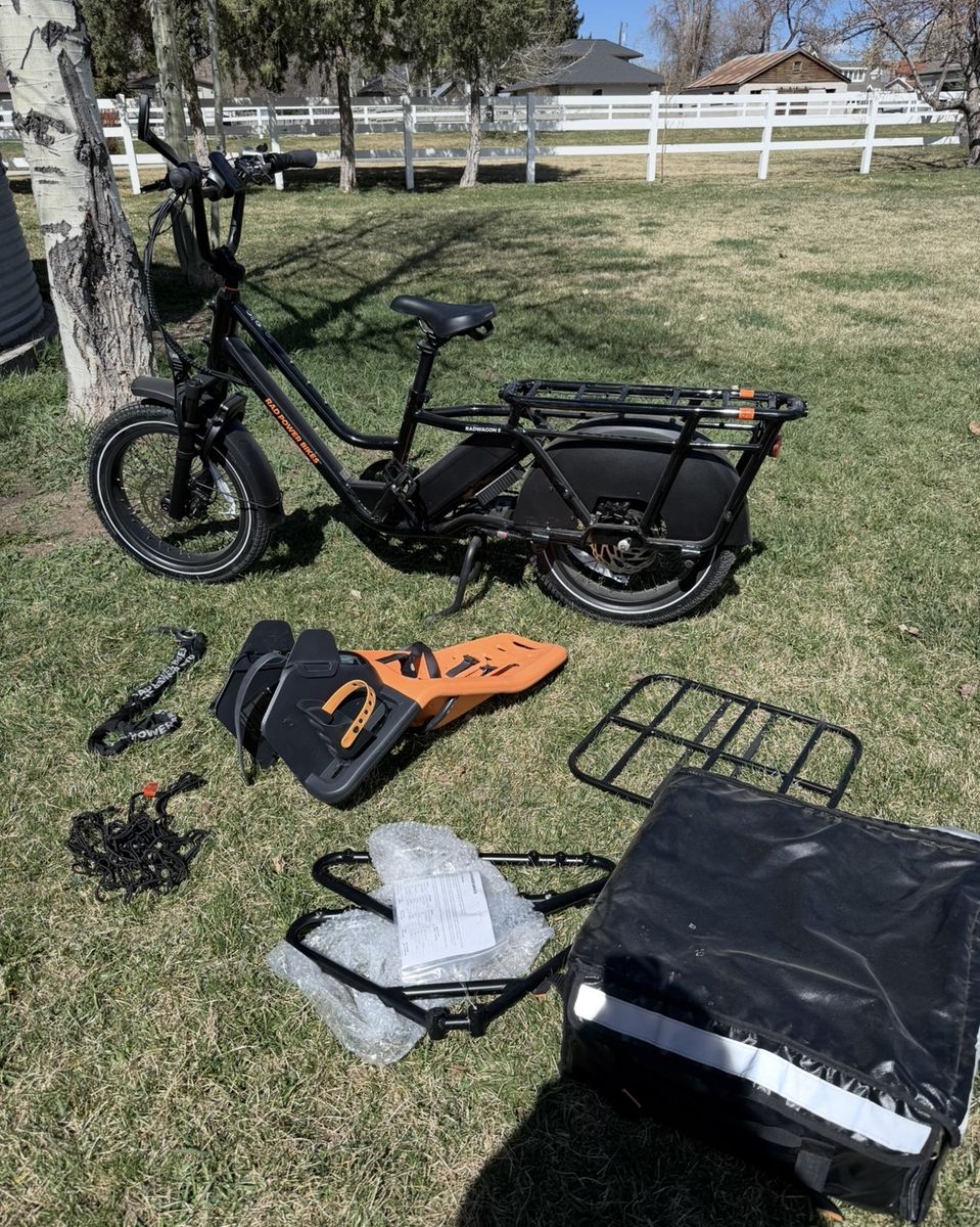 Rad Bikes Radwagon 5 + Tons of Accessories (Child Carrier, Wheel Lock, etc.)