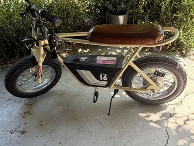 Razor Rambler 16 Electric Mini Bike - Tan, Retro Style