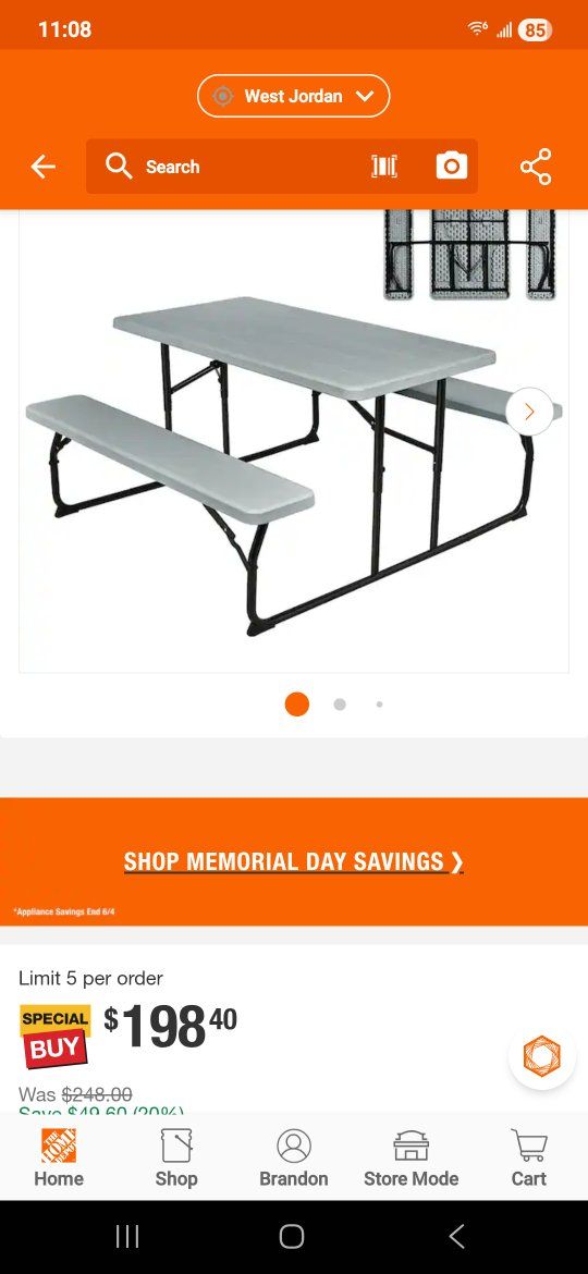folding picnic table