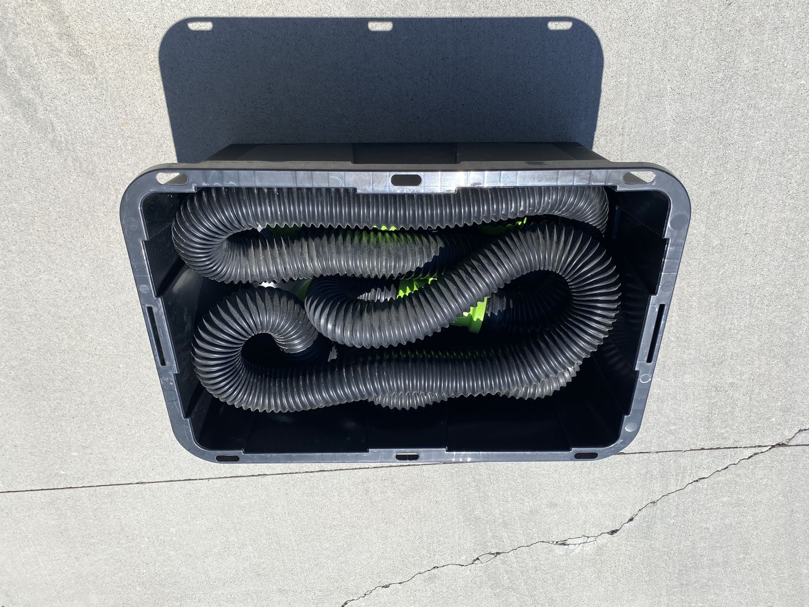 Rv sewer hose, support and tote