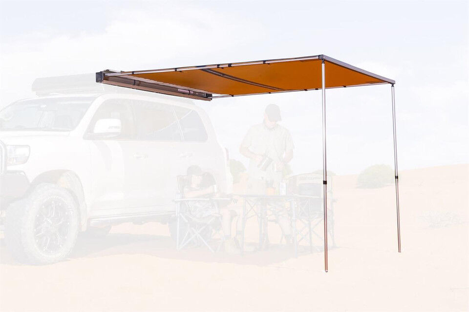 ARB Hard Case Awning With Light 8.2ft x 8.2ft Silver ARB 814411 Toyota Tacoma 4Runner JK Jeep Wrangler JL Overland Camping