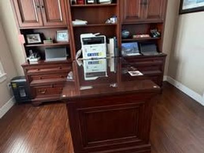 Richmond Brown Two Sided Desk with Cabinets