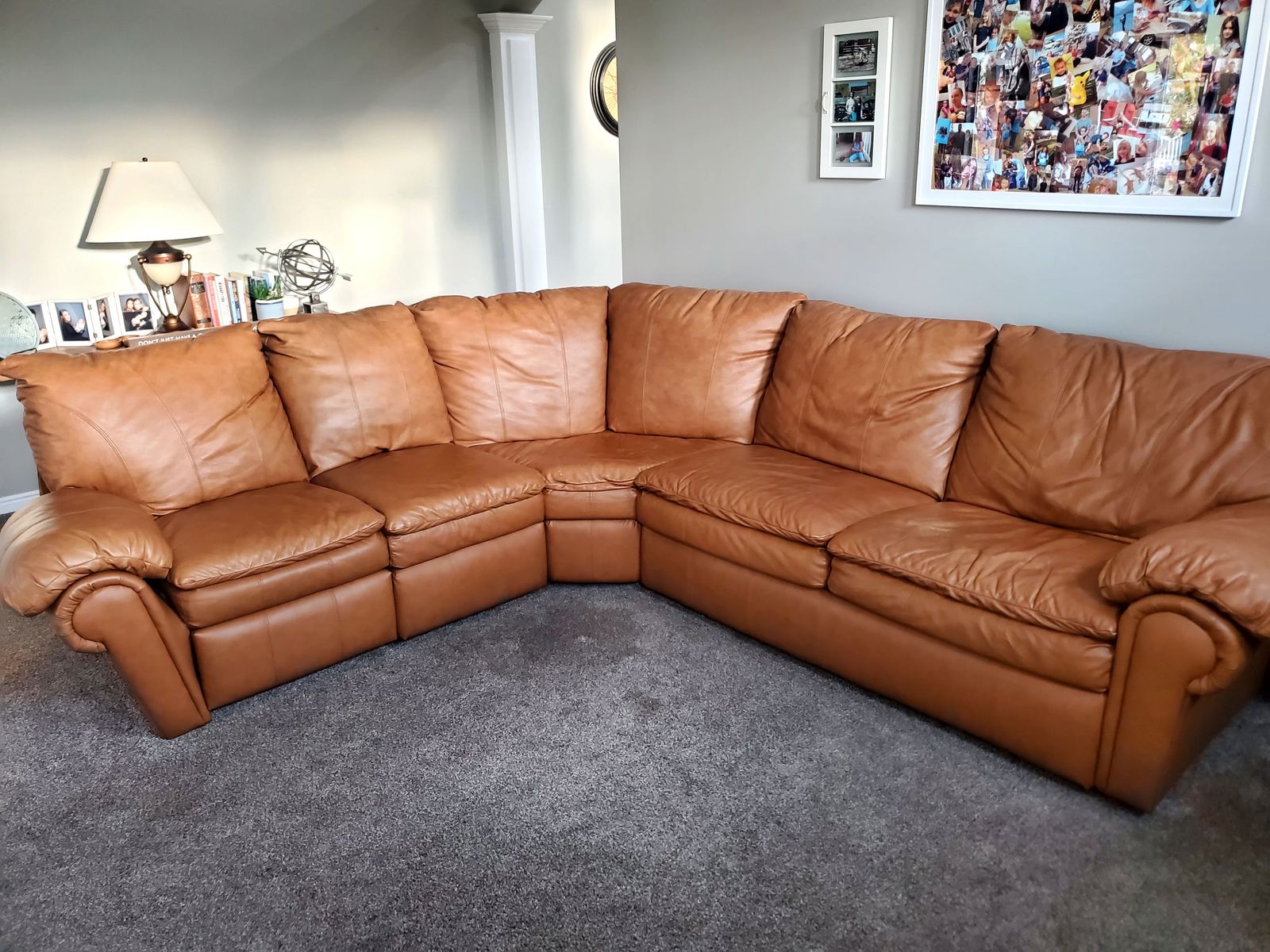 Leather Sectional with Recliner & Sofa Bed
