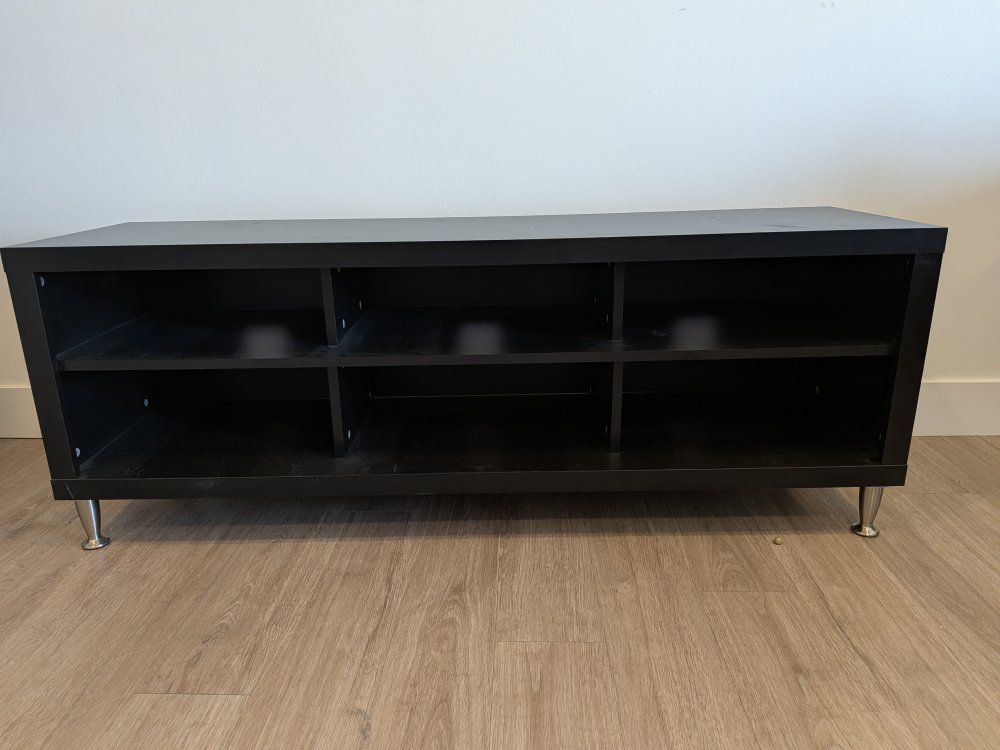 Black TV Stand Media Console with Silver Legs