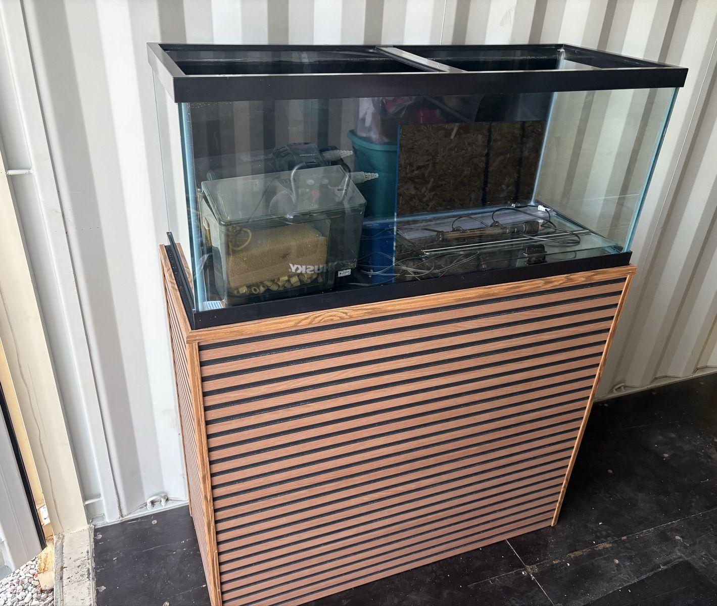 75 gallon aquarium with sturdy home made stand and two aqua clear 110 filters