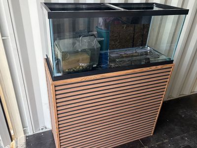 75 gallon aquarium with sturdy home made stand and two aqua clear 110 filters