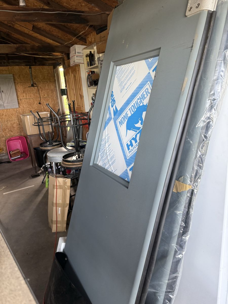 Chase Industries Gray Door with Window Insert and Polycarbonate Film - New/Unused Condition