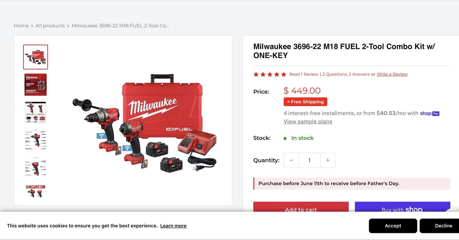 Milwaukee 2 drill combo kit