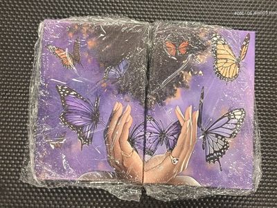 beautiful purple with hands and butterflies canvas wall art/print set of 2