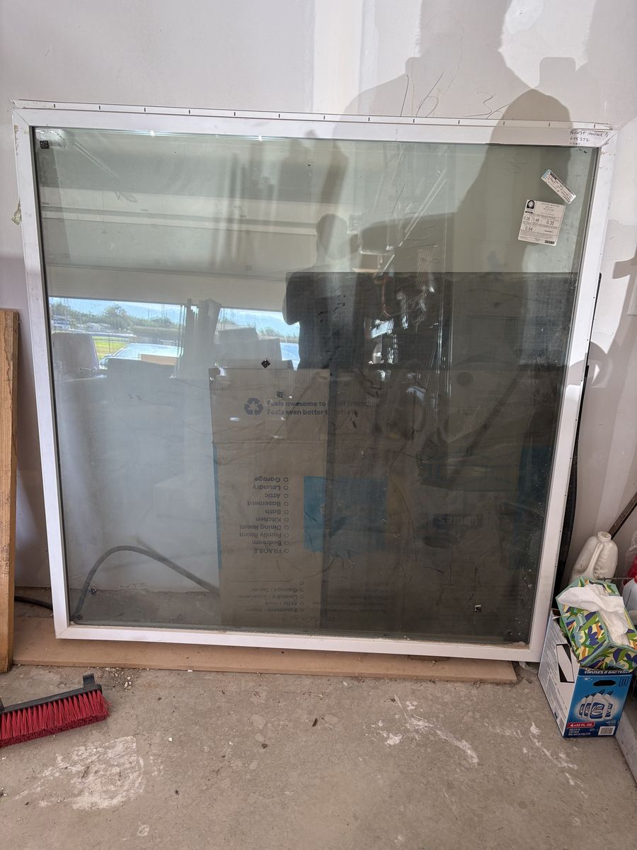 60” x 60” (actual 59.5” x 59.5”) Large White Vinyl Framed Picture Window