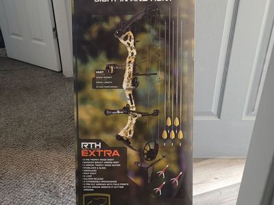 Bear Archery Vast RTH Compound Bow Package - 310 FPS, 40-70lb Draw, Camo, Complete Kit