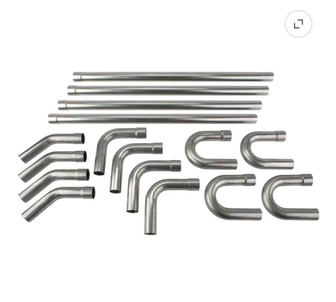 2.5" Dual Mandrel Bend Exhaust Pipe Kit – 16 Pieces – New  #411