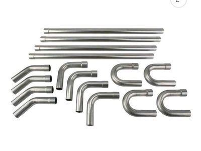 2.5" Dual Mandrel Bend Exhaust Pipe Kit – 16 Pieces – New #411