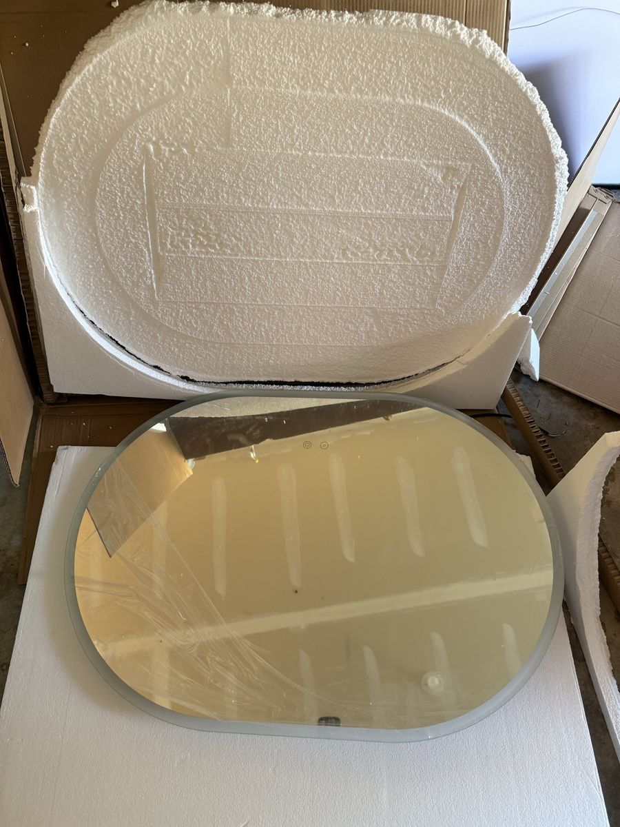 Modern LED Oval Wall Mirror with Touch Sensor Controls