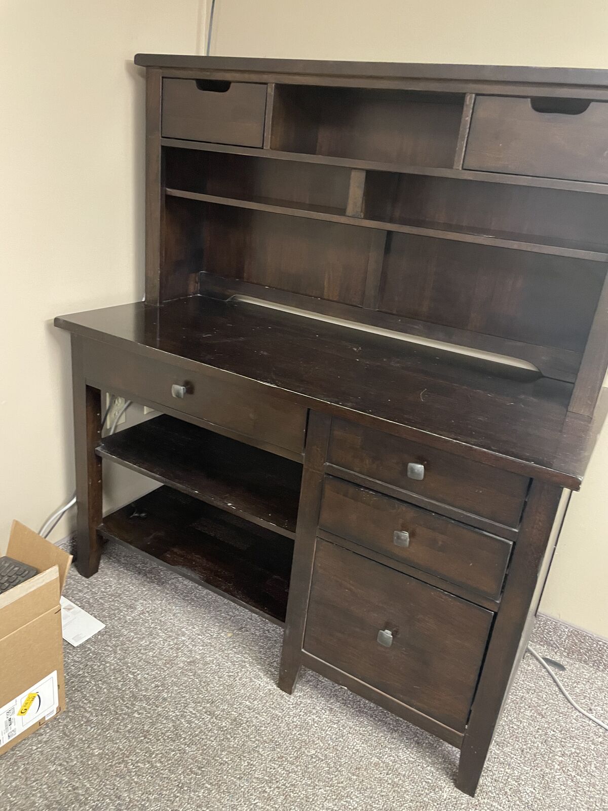 Office Shelving/Desk Unit With File Drawer