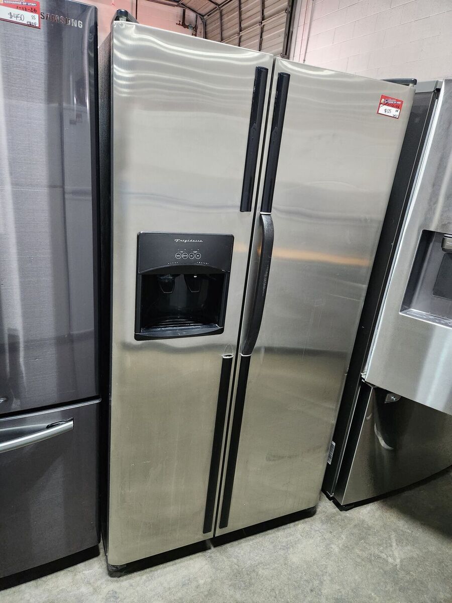 LOW PRICE GUARANTEED! FRIGIDAIRE STAINLESS STEEL SIDE BY SIDE FRIDGE