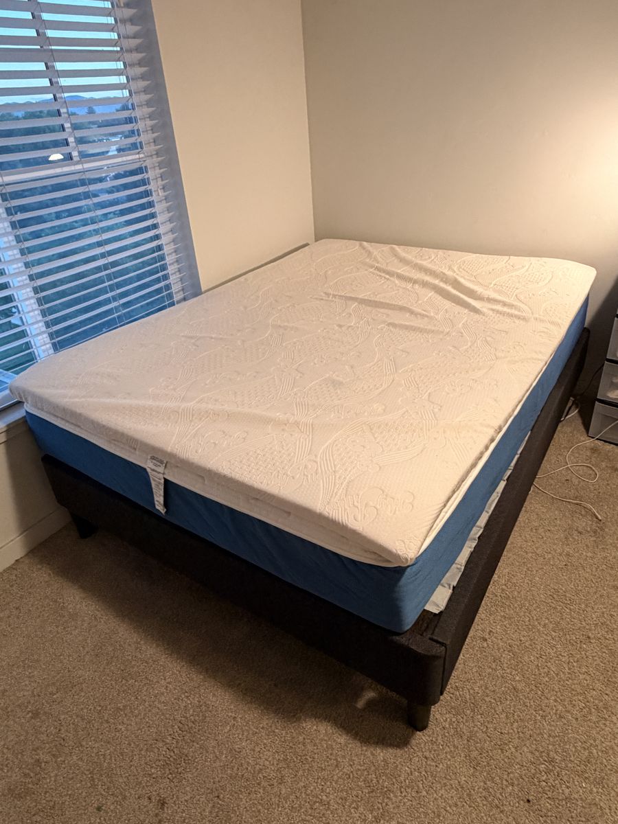 $400 OBO - MyPillow Queen Mattress, Pad & Platform Frame ($1,375+ New)