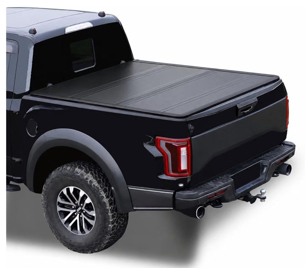 5.6FT Hard Quad Fold Truck Bed Tonneau Cover Compatible with F-150 & Lightning 2015-2025,Waterproof & Anti-Theft