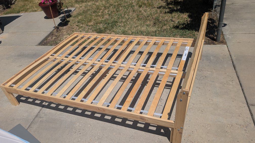 IKEA WOOD KIDS FULL SIZE BED / FOAM MATTRESS