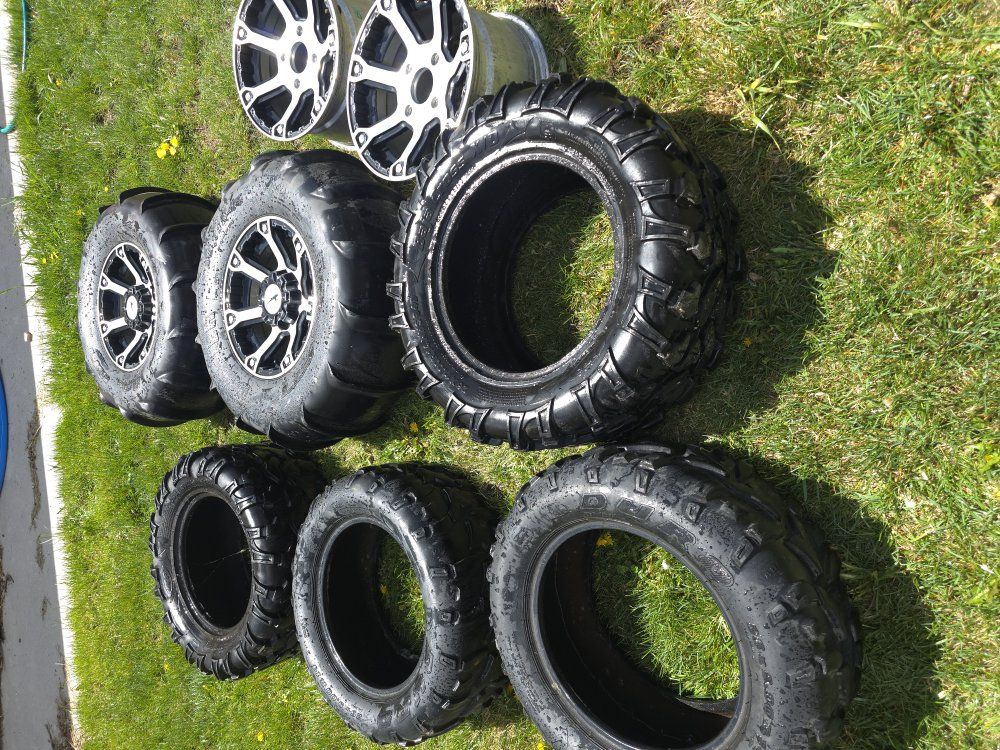 utv tires 4 rims 6 tires