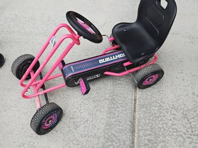 kids Pink Pedal Go-Kart for Kids - Adjustable Seat, Durable Tires used
