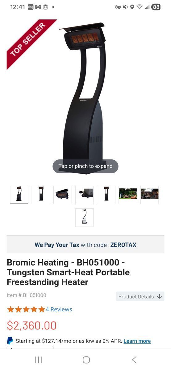 $1,200 O.B.O. Bromic- Tungsten free standing portable heater