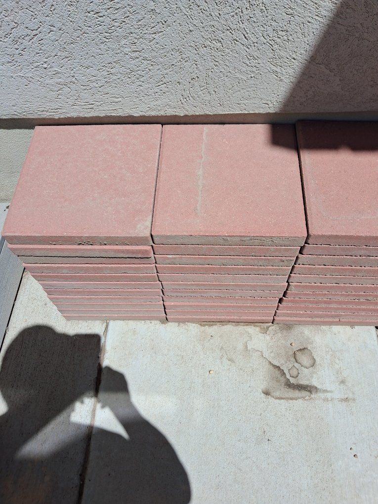 Red Pavers, Stacked, Approx. 12"x12"