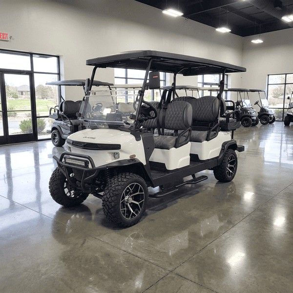 New 2026 White Lifted 6-passenger Denago EV Rover XL6 LSV