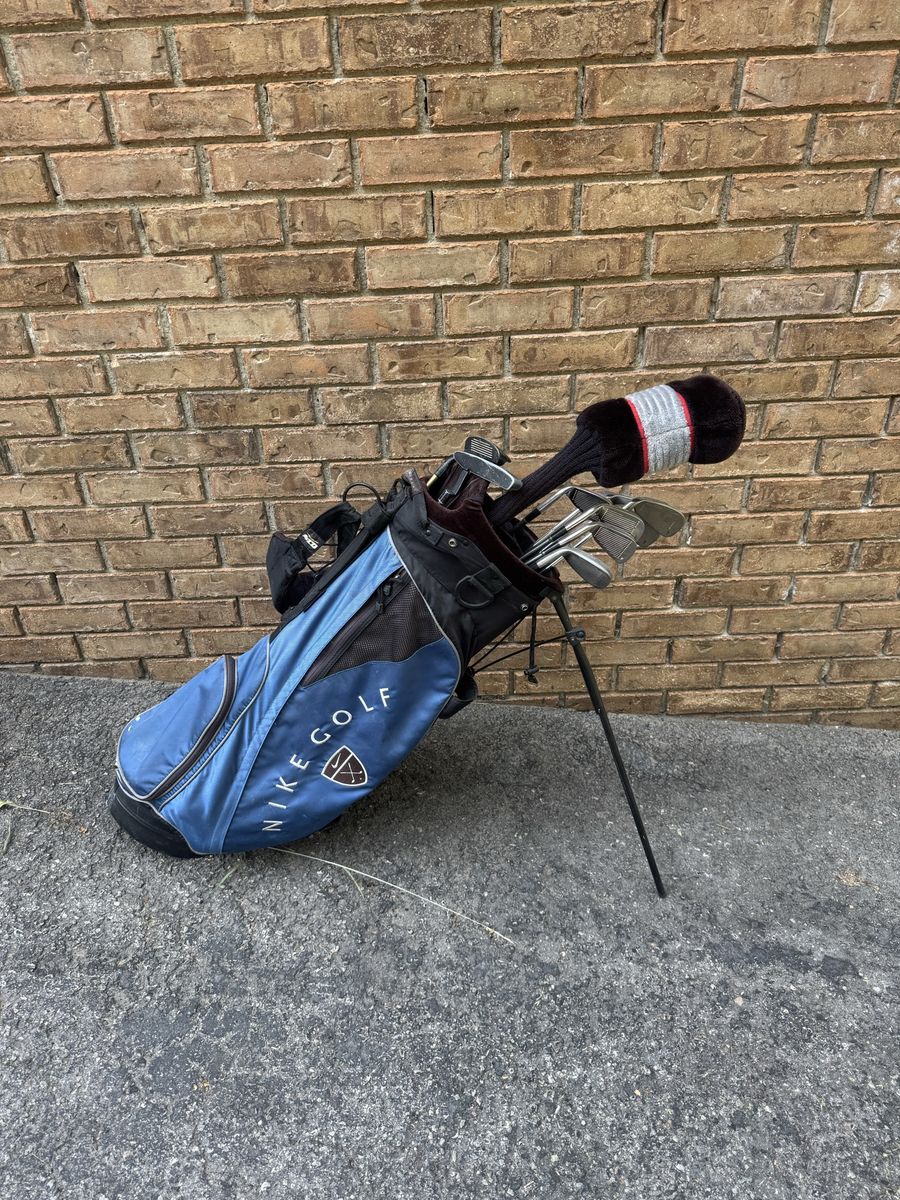 Golf Set (6, P, 3, 4, 5, 7, 8 Irons) with Dunlop push cart - Used Golf Irons for Beginners