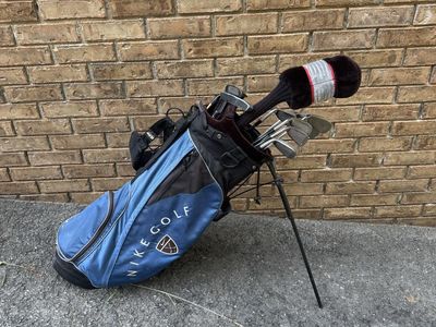 Golf Set (6, P, 3, 4, 5, 7, 8 Irons) with Dunlop push cart - Used Golf Irons for Beginners