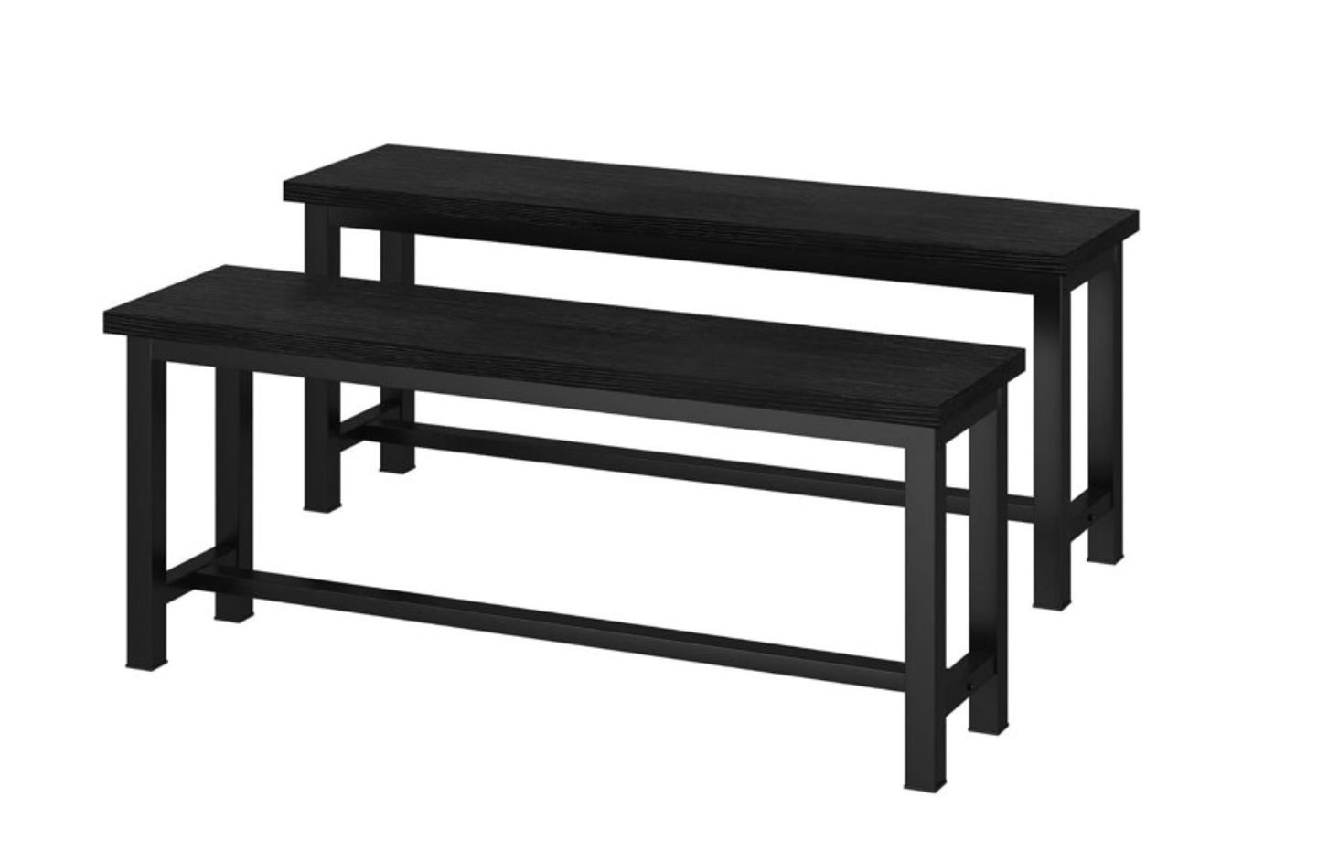 New in box 2-Pieces Dining Bench, 39" Rustic Wood Dining Bench Set of 2, Bench with Metal Legs,