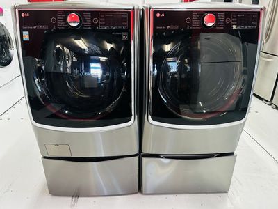 Lg Steam Electric Front Load Set With Lg SideKick Pedestal